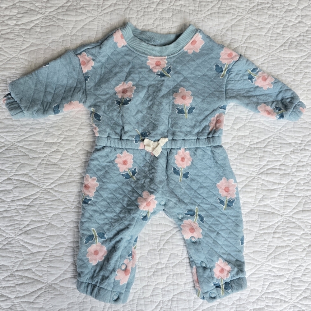 Carter's Floral Double-Knit Quilted Jumpsuit